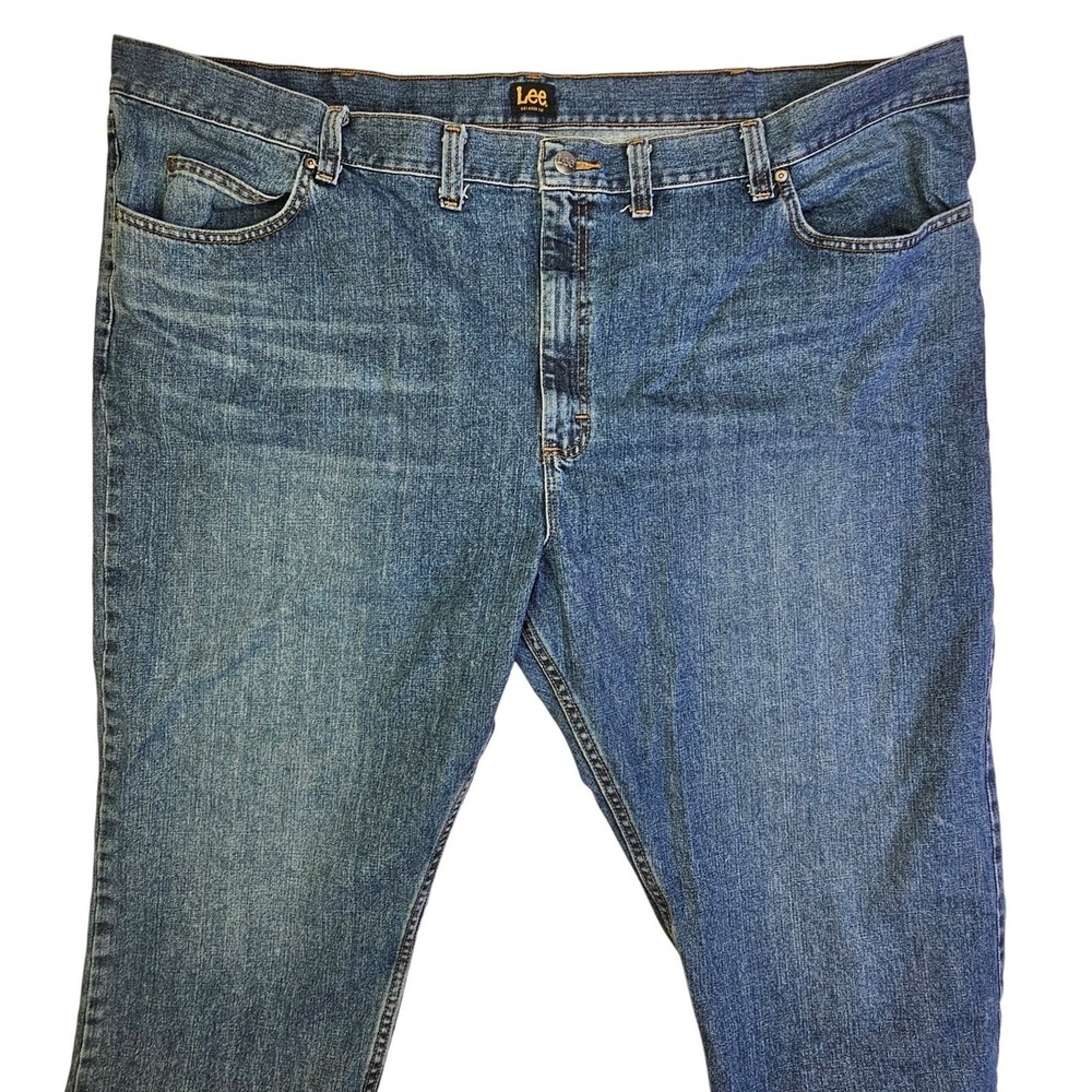 Lee Mens Relaxed Fit Straight Leg Blue Denim Jeans 54x29 Medium Wash 100% Cotton